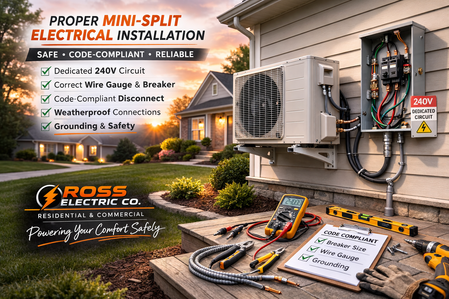 mini split HVAC electrical wiring Millington TN